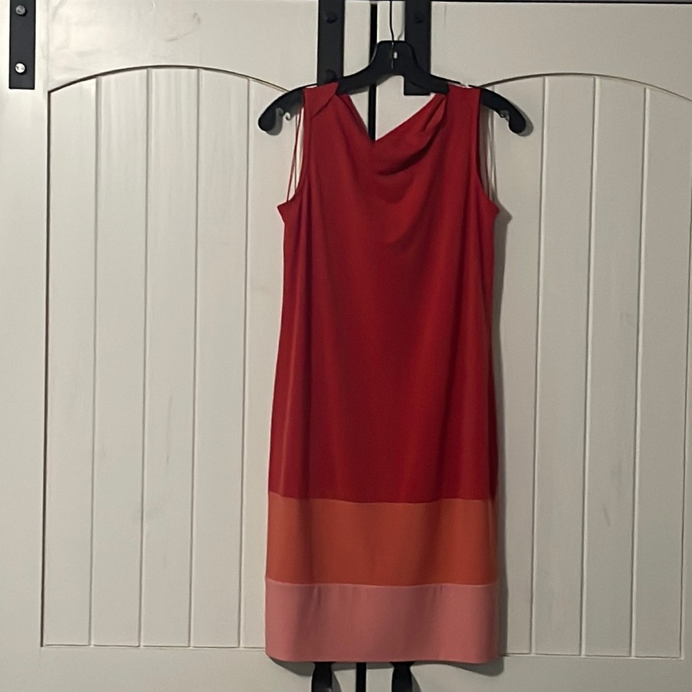 The Limited Red and Pink Colorblock Dress